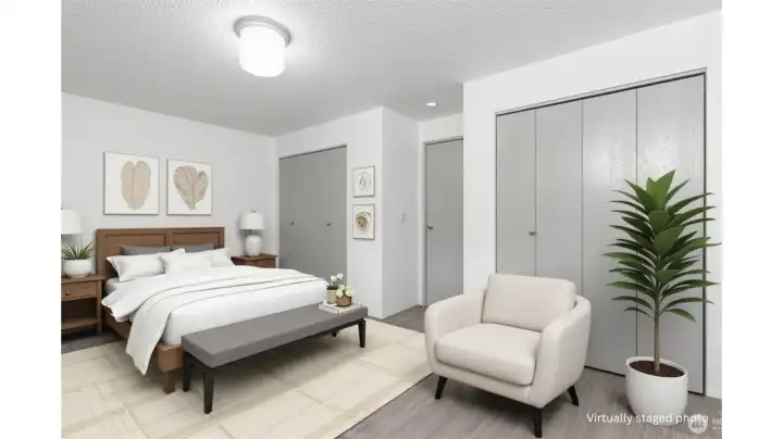 Unit A- Bedroom 1 - Staged Photo