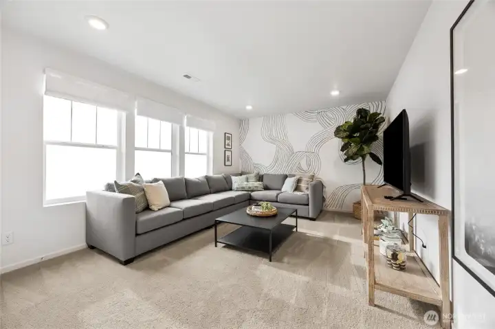 Additional large bedroom OR bonus room.   Pictures are for representational purposes only, colors and features may vary.