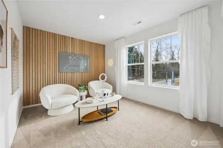 Additional bedroom upstairs.   Pictures are for representational purposes only, colors and features may vary.