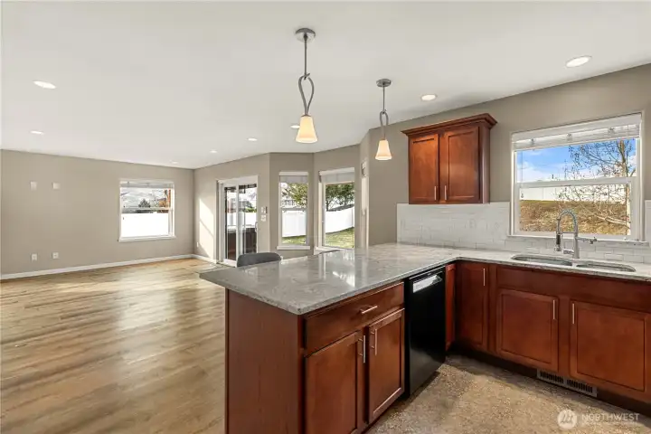 Views of the back yard and sunshine