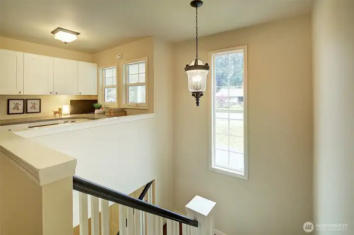 Open stairway to second level