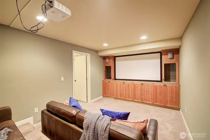 Media room on lower level