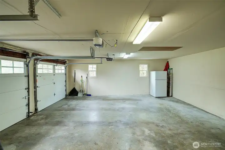 Roomy two-car garage