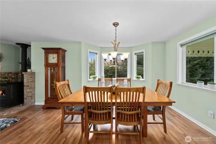 Dining area surrounded by scenic views