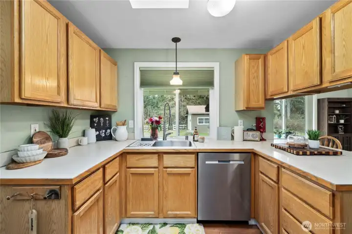 A kitchen designed with storage and functionality in mind