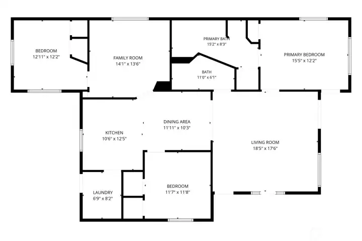 House floor plan with dimensions. House floor plan with dimensions.