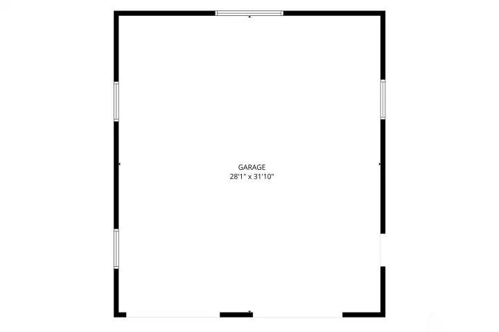 Garage floor plan. 28'1" x 31'10". Garage floor plan. 28'1" x 31'10".