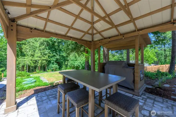 Grilling area off of the back door out from kitchen. Grilling area off of the back door out from kitchen.