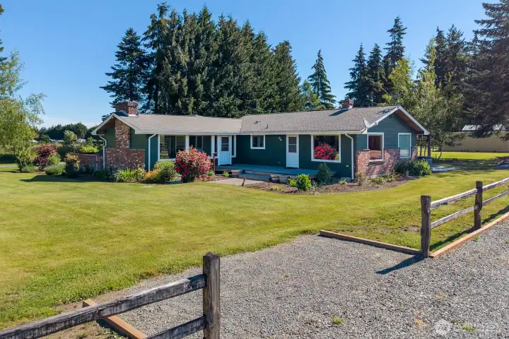 South west side of home from driveway approach