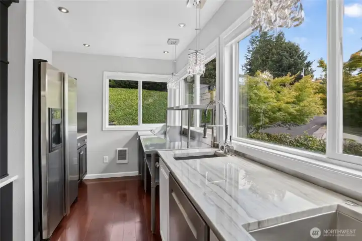 Stainless kitchen includes commercial prep table Stainless kitchen includes commercial prep table