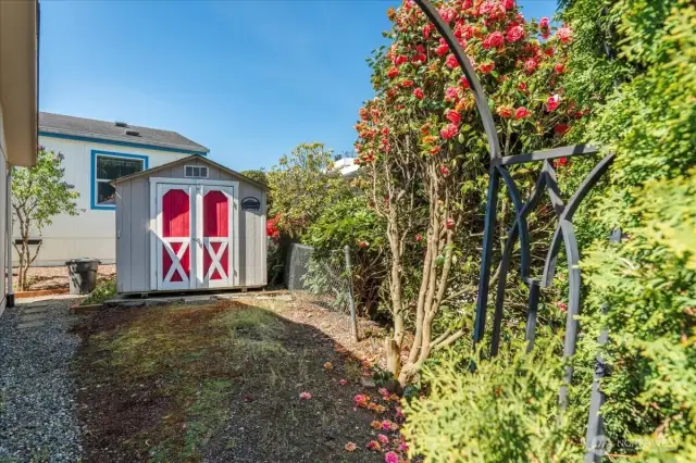 Storage shed located behind the home and has power to it.