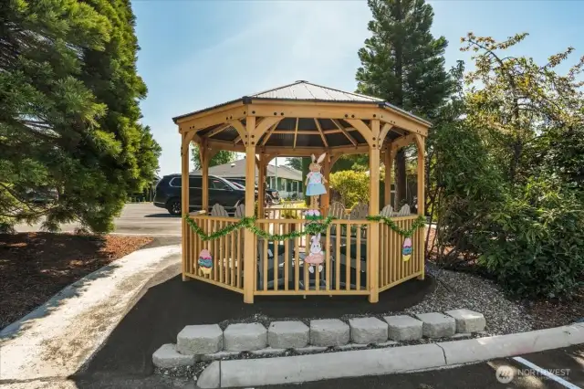 One of three gazebos throughout the park.