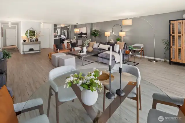 Entry hallway with a stunning surprise of this luxury space.
