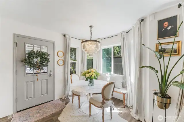 Breakfast nook by the back patio entrance