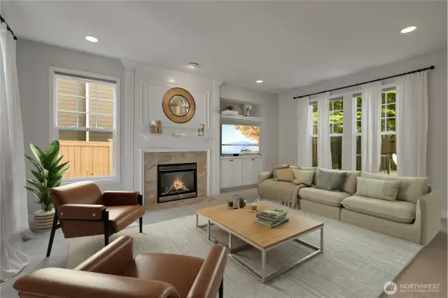 Family room to left of kitchen