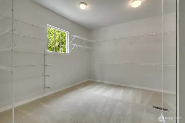 Large walk in closet primary bedroom