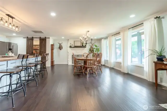 Large open dining area with large windows for plenty of light