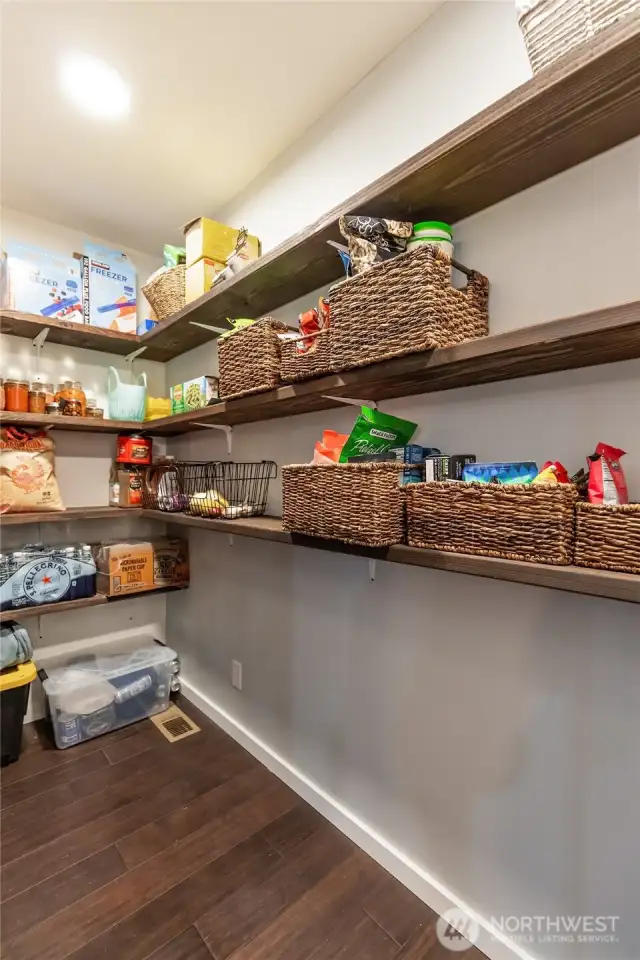 Large pantry with plenty of shelving