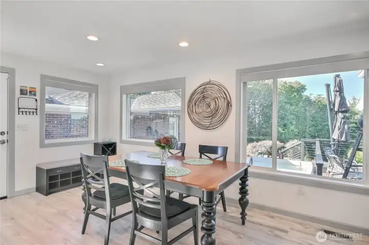 Dining space indoors or out.