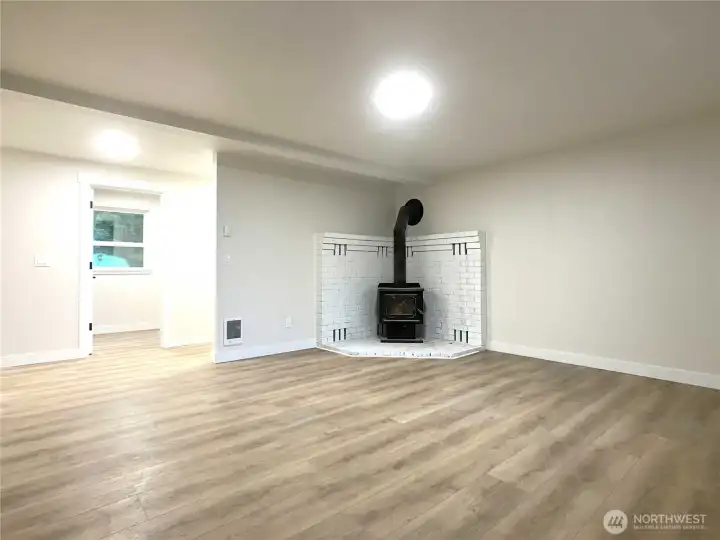 Living Room with wood stove
