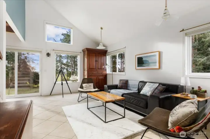 Living space with wonderful natural light and views.