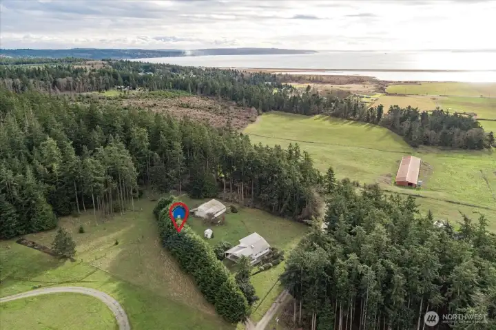 Aerial view, Admiralty Inlet beyond.