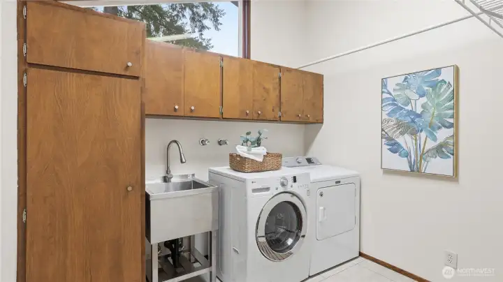Laundry room; utility sink is newly installed.