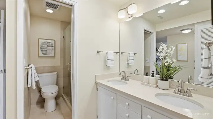Radiant floor heating in Primary Bathroom.