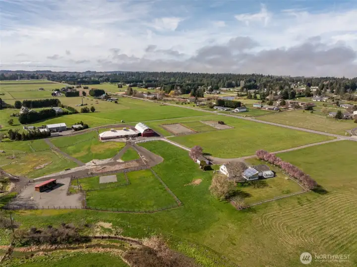 Loads of space. Multiple paddocks, arena , barn, and pastures