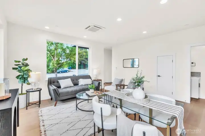 Great room looking towards the entry (looking NE).