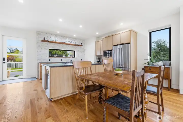 Open concept design, island has additional storage on the rear and side