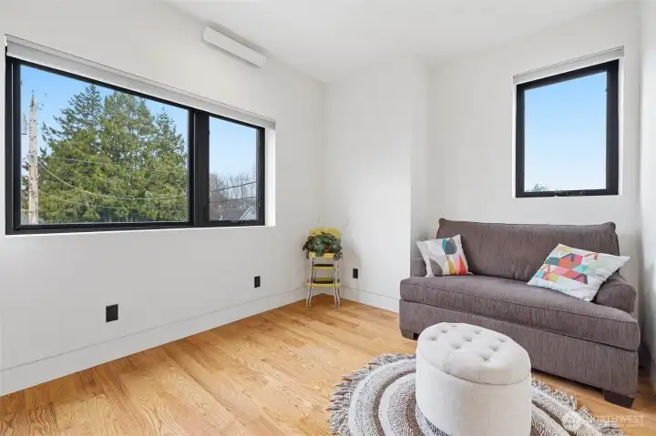 Second bedroom on the second level also has black-out blinds.