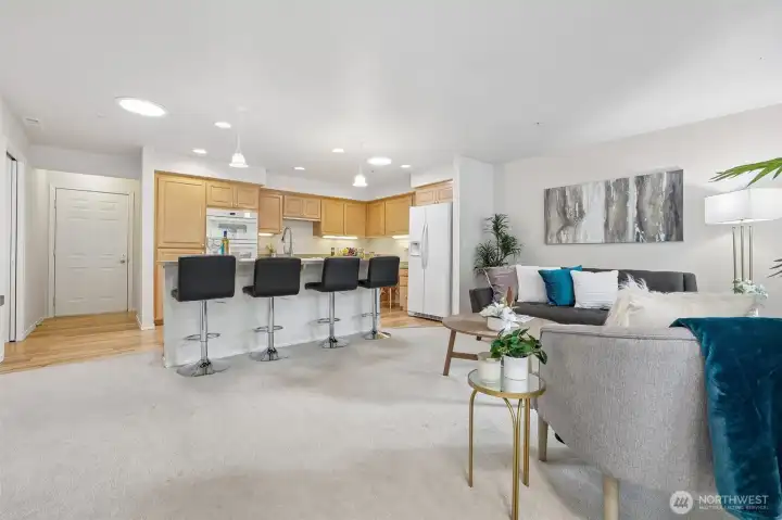 Family room toward kitchen