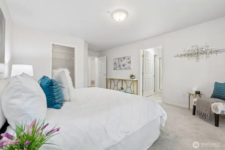 Primary Bedroom with view toward ensuite