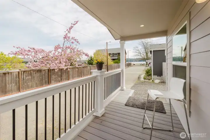 You can see the water from your covered porch!