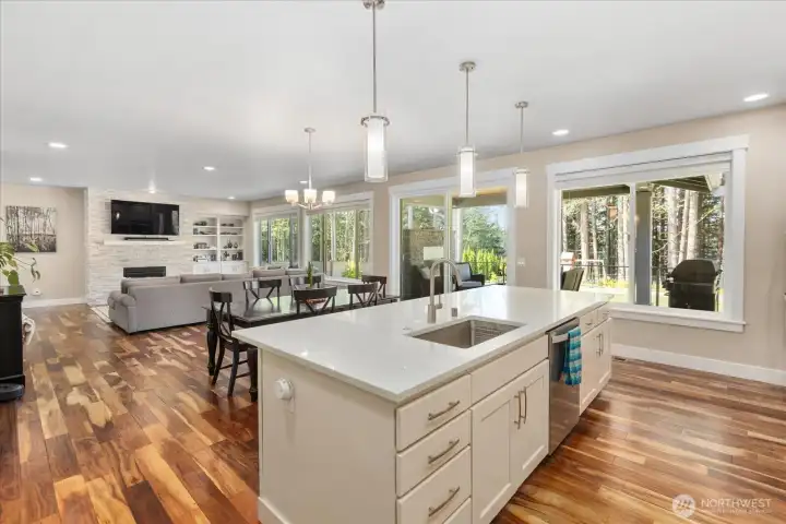 Open layout allows the kitchen to remain connected to the main living and gathering spaces.