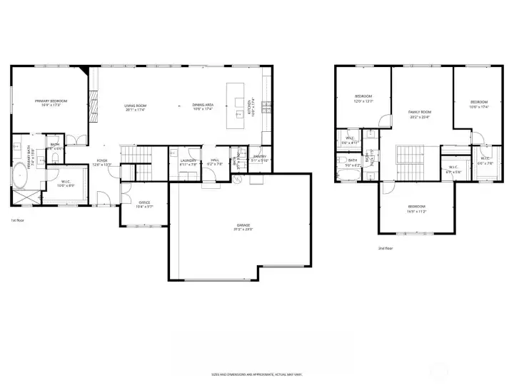 Thoughtfully designed floor plan with open-concept living on the main level and spacious bedrooms upstairs.