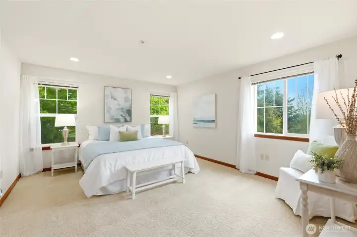 Oversized Primary Bedroom with tons of natural light and even mountain views!
