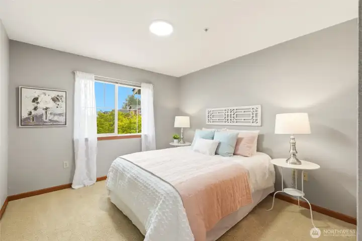 Secondary Bedroom with updated lighting
