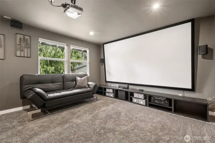 - and/or enjoy as a Media Room because the projector and screen stay, making this space ready for popcorn!