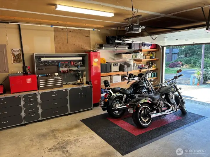 Craftsman cabinets and shelving in garage stay!