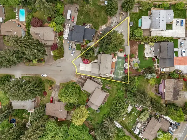 Surrounded by treed properties, and peacefully tucked at the back of the cul de sac.