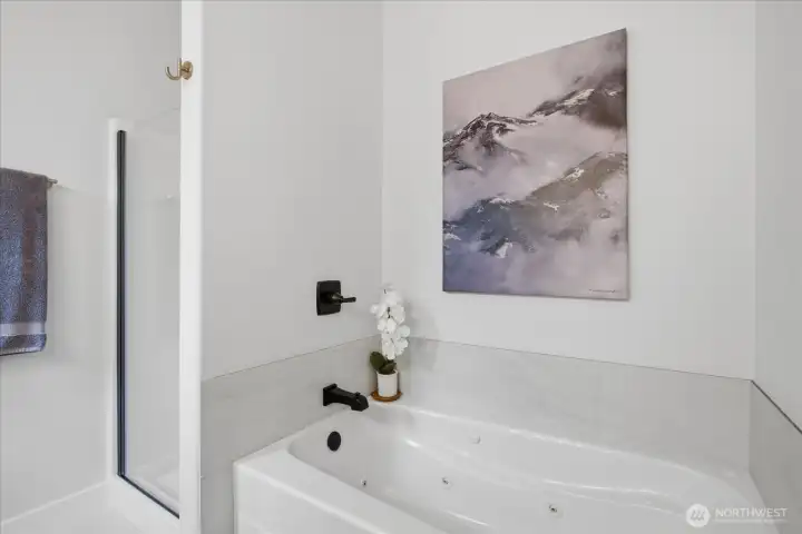 Jetted tub and shower Jetted tub and shower