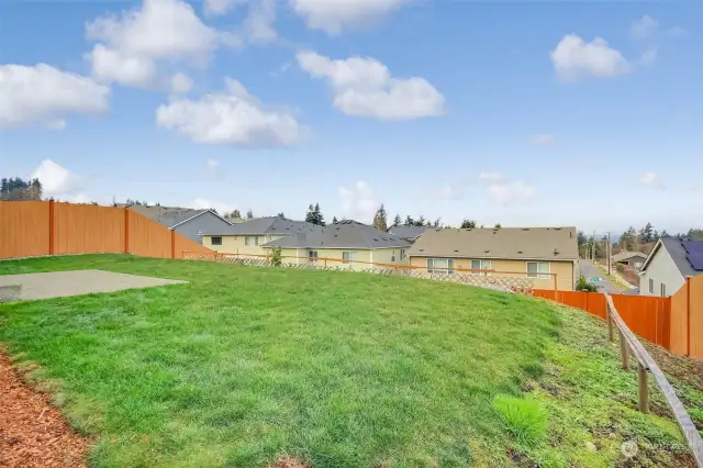 Fully fenced backyard