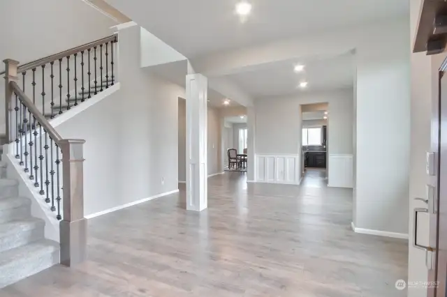 View from entry way into dining room