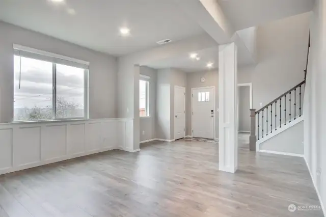 Dining room, entry way and office/den to the right