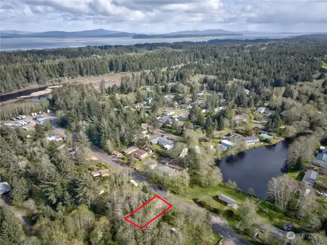 Aerial View from north looking over the lake and the park