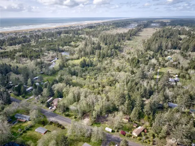 Aerial View looking north  Ocean in the background