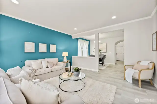 Enjoy light and easy-care flooring that flows seamlessly throughout the main level offering both style and convenience.