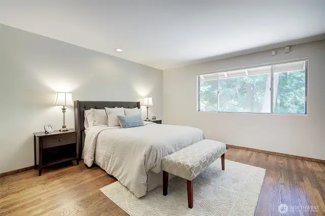 Primary Suite with hardwoods floors.